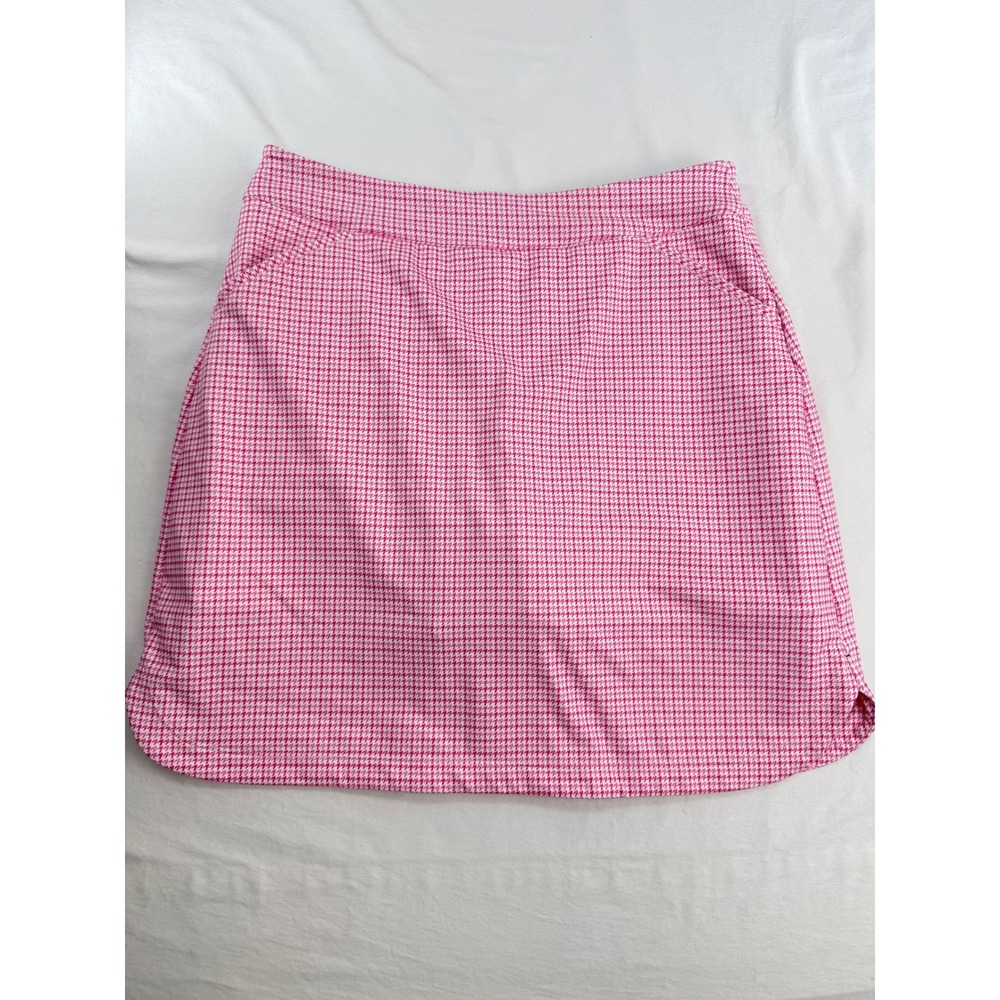 Peter Millar Pink Houndstooth Performance Golf Skort Womens Large S